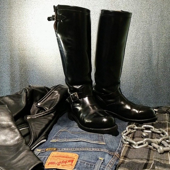 Chippewa 17“ Steel Toed Polished Motorcycle Boots - Picture 1 of 8